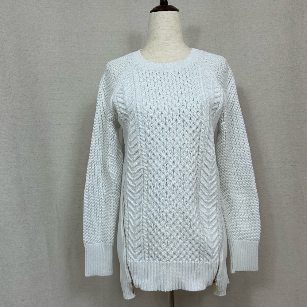 Calvin Klein White Textured Knit Sweater